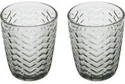 Set 2 bicchieri acqua vetro grigio lavorato Milo