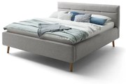 Letto matrimoniale imbottito grigio con contenitore con griglia 180x200 cm Lotte - Meise Möbel