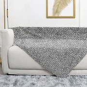 Plaid 130x160 cm animalier leopardato grigio Flannel
