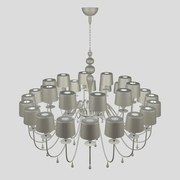 Lampadario Contemporaneo Eva In Plastica Grigio Scuro Alluminio 30 Luci