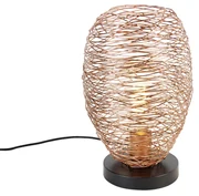 Lampada da tavolo di design rame con nero 30 cm - Sarella