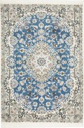 Nain Tappeto persiano 150x100 Blu (Iran) Annodato A Mano