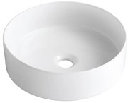 Lavabo da appoggio tondo in ceramica L 37 x P 37 x H 12 cm bianco