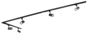 Sistema di illuminazione a binario moderno con 5 faretti nero 1 fase - Iconic Jeana