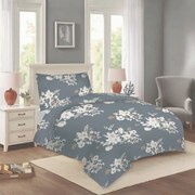Biancheria da letto grigia in cotone per letto singolo 140x200 cm Korin – Cotton House