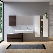 Pensile bagno Barrik barrique in mdf, 1 anta apertura da sinistra P 22 x L 50 x H 70 cm