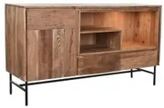 Credenza DKD Home Decor 142 x 40 x 81 cm Nero Metallo Marrone Acacia