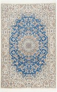 Nain Tappeto persiano 100 x 160 Blu (Iran) Annodato A Mano
