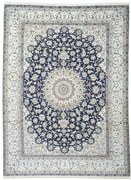 Nain Tappeto 260 x 340 Blu (Iran) Annodato A Mano