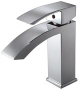 Kamalu - miscelatore per lavabo design curvo finitura cromata | lison-l