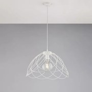 Lampadario in ferro laccato bianco con decorazione effetto shabby c...