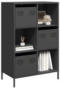 Credenza Nera 68x39x103,5 Cm İn Acciaio /
