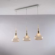 Lampadario Binario Contemporaneo Nemesi Ambra 3 Luci E27