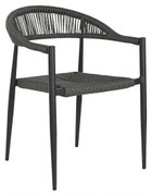 Sedia da giardino Home ESPRIT Nero Grigio scuro Alluminio Rattan 56 x 60 x 78 cm