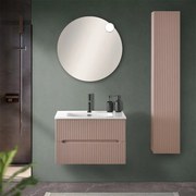 Mobile bagno sospeso cannettato 70 cm rosa con specchio   Bali