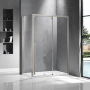 Kamalu - Cabina doccia 70x120 scorrevole con lato fisso 70 cm finitura acciaio spazzolato | KSA5000AS