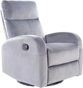 Poltrona reclinabile Olimp in velluto grigio - Blu14