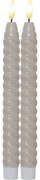 Set di 2 candele LED in cera beige, altezza 25 cm Flamme Swirl Antique - Star Trading