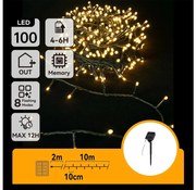 Aigostar - Catena di Natale solare a LED 100xLED/8 funzioni 12m IP65 bianco caldo