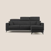 Pegaso divano letto angolare con poggiatesta reclinabili e rivestimento impermeabile T02 nero