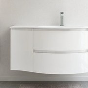 Struttura pensile da bagno Vague 1 cassetto 1 anta bianco brillante L 34 x H 55 x P 41 cm