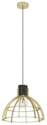 Lampadario A Sospensione Vintage Stillington Acciaio Nero Oro 1 Luce E27