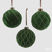 EDG - Enzo De Gasperi addobbo di natale palla velvet set 3 palline d.10