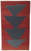 Kilim Tappeto 130 x 220 Rosso (Iran) Tessuto A Mano