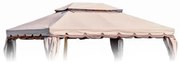 Telo Di Ricambio Per Gazebo 3x4 Cover Di Copertura Air Vent Moka PVC/PU Royal