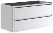 Mobile da bagno sotto lavabo TRATTO bianco opaco L 79.5 x H 50 x P 45.5 cm 2 cassetti, lavabo non incluso