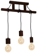 Lampadario a sospensione con supporto rigido JACK 3xE27/40W/230V legno marrone