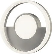 Applique in metallo Argento D20 cm con diffusore perimetrale Led ELISA