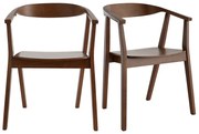 Sedie scandinave in legno scuro (set di 2) BAHIA