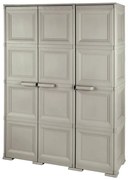Armadio per scope Omnimodus TONTARELLI in resina, tortora L 118 x H 164 x P 43 cm 3 ante, adatto per interno/esterno