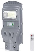 Lampione stradale Led 50W Grigio con pannello solare IP65 Bianco freddo 6500K con sensore crepuscolare e di movimento Aigostar