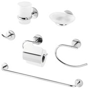 Set accessori a muro 6 pezzi in acciaio cromato e viti incluse   Bora