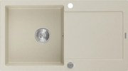 Mexen Leo lavello in granito a 1 vasca con sgocciolatoio 900 x 500 mm, beige, sifone cromato - 6501901010-69