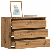 Cassettiera angolare rovere artigianale 80x41x58cm multistrato
