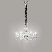 Lampadario Contemporaneo Metallo Bougie Trasparente 6 Luci E14 Piccolo