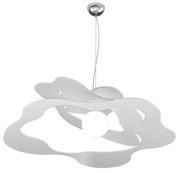 Sospensione Moderna Ripples Metallo Bianco 1 Luce E27 D.70Cm