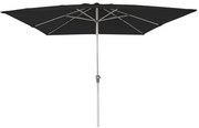 Ombrellone a palo centrale bianco / argento Aura NATERIAL L 285 x 285 cm con telo grigio