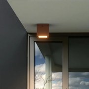 Applique da soffitto Quadrata GU10 IP54 in Alluminio e Vetro - Corten