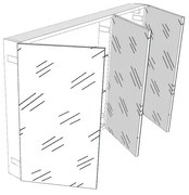 Pensile bagno Easy colore su ordinazione, 3 ante apertura da sinistra P 20 x L 120 x H 75 cm