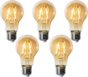Set di 5 lampadine LED E27 dimmerabili A60 oro 3W 310 lm 2200K