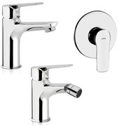 Set miscelatori lavabo bidet e doccia incasso cromati Artis Punta+ piletta inclusa