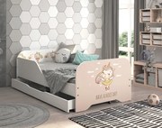 Letto per bambini 140 x 70 cm con motivo a unicorno