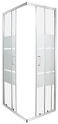 Box doccia con ingresso angolare scorrevole Zesk rettangolare L 100 x L 80 x H 190 cm in vetro, sp. 6 mm serigrafato cromo