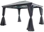 Gazebo da giardino 360x300x270 cm Belize grigio