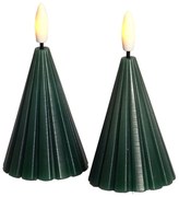 Decorazione natalizia luminosa in verde scuro 2 pz ø 6 cm Laura – Sirius