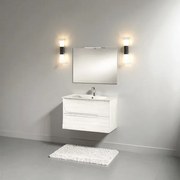 Mobile bagno sospeso HAITI 80 cm Larice Bianco specchio e lampada LED